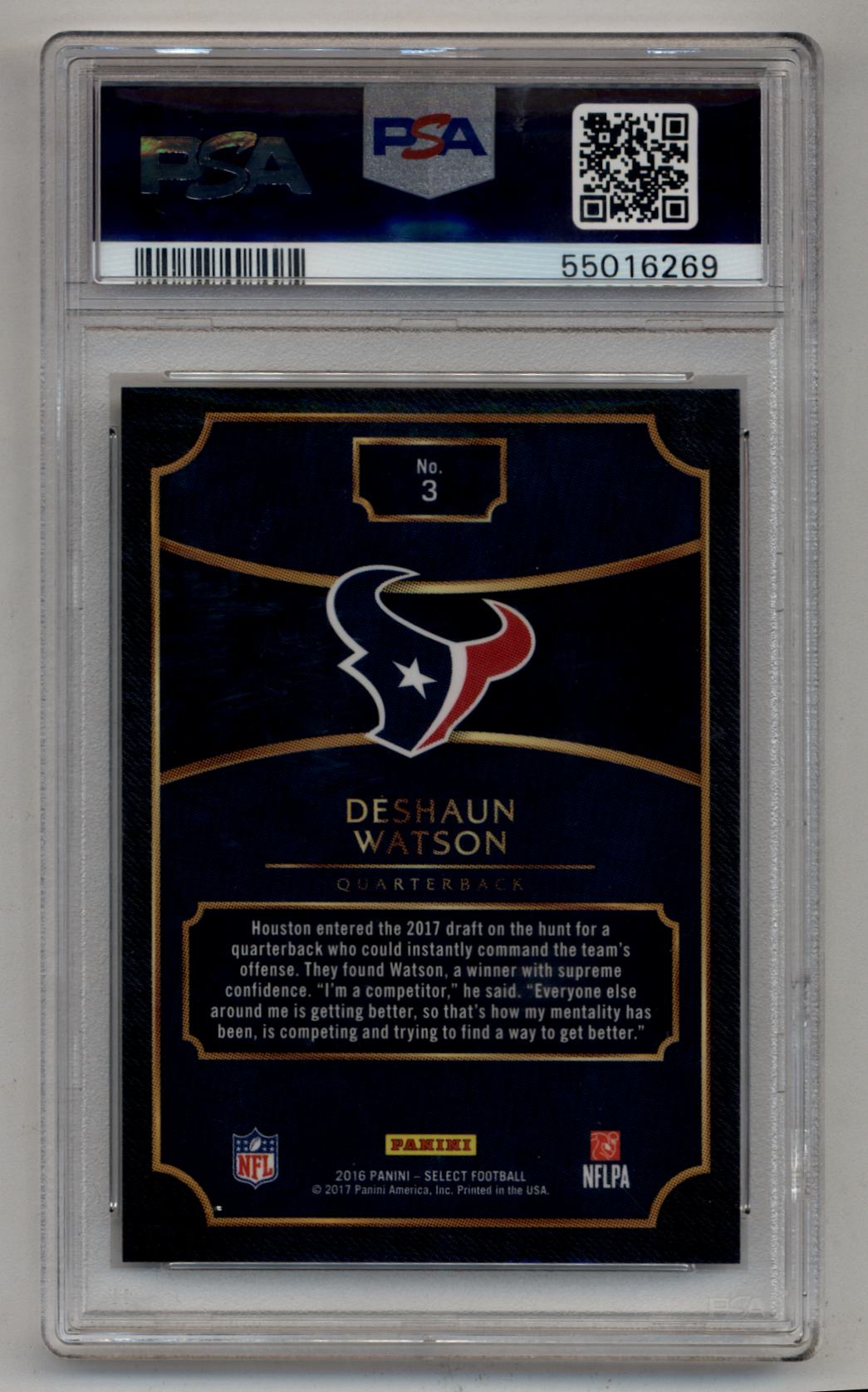 Deshaun Watson 2016 Select '17 NFL Draft XRC Prizm Redemption PSA 10 Gem Mint