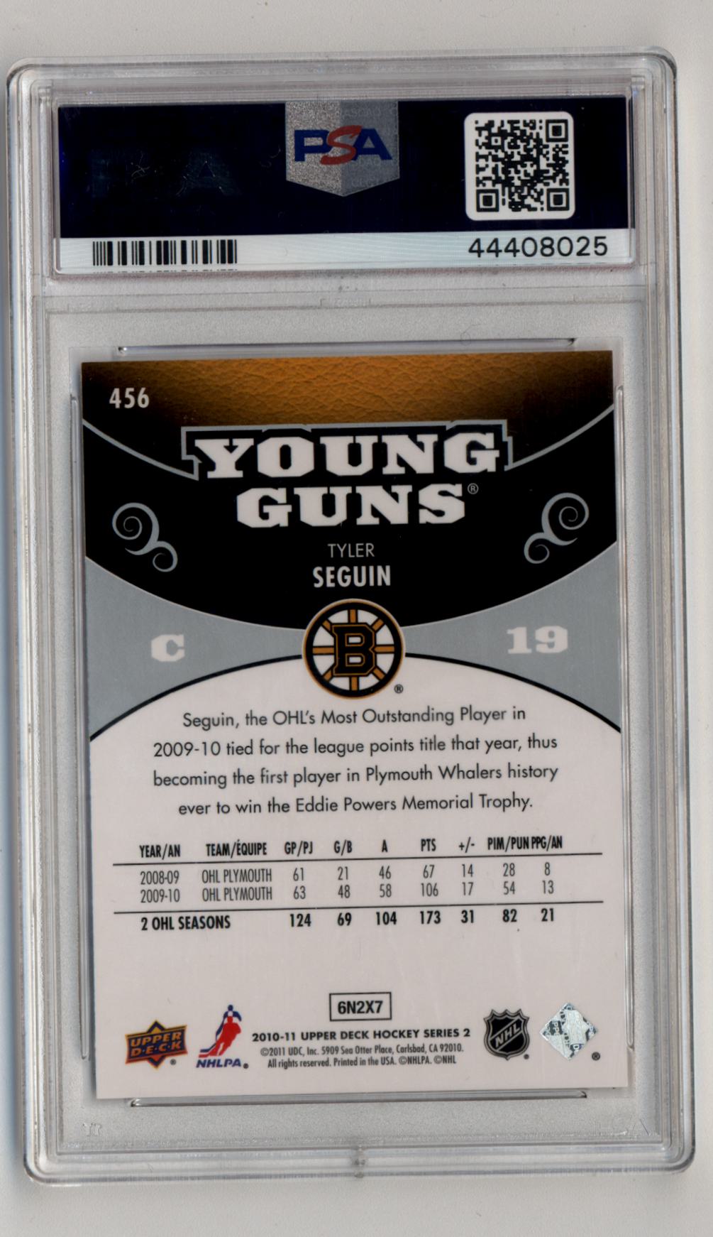 Tyler Seguin 2010-11 Upper Deck #456 PSA 10 Gem Mint 8025
