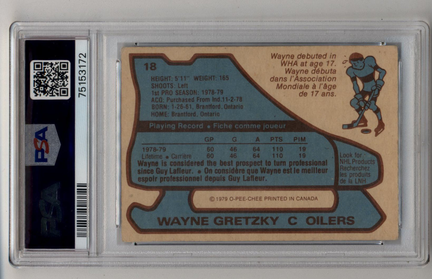 Wayne Gretzky 1979-80 O-Pee-Chee #18 PSA 4 Very Good-Excellent 3172