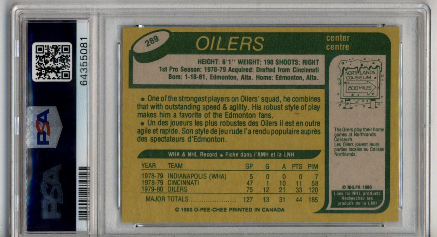 Mark Messier 1980-81 O-Pee-Chee Error PSA 8 Near Mint-Mint
