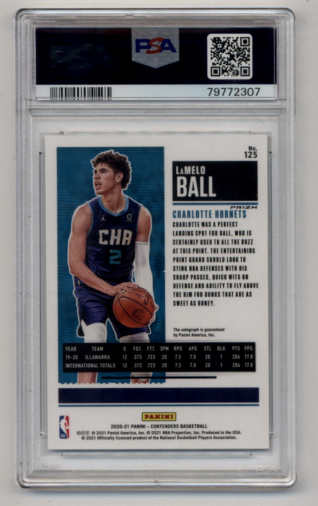LaMelo Ball 2020-21 Contenders Premium Edition Auto #125 PSA 10 Gem Mint Auto 10