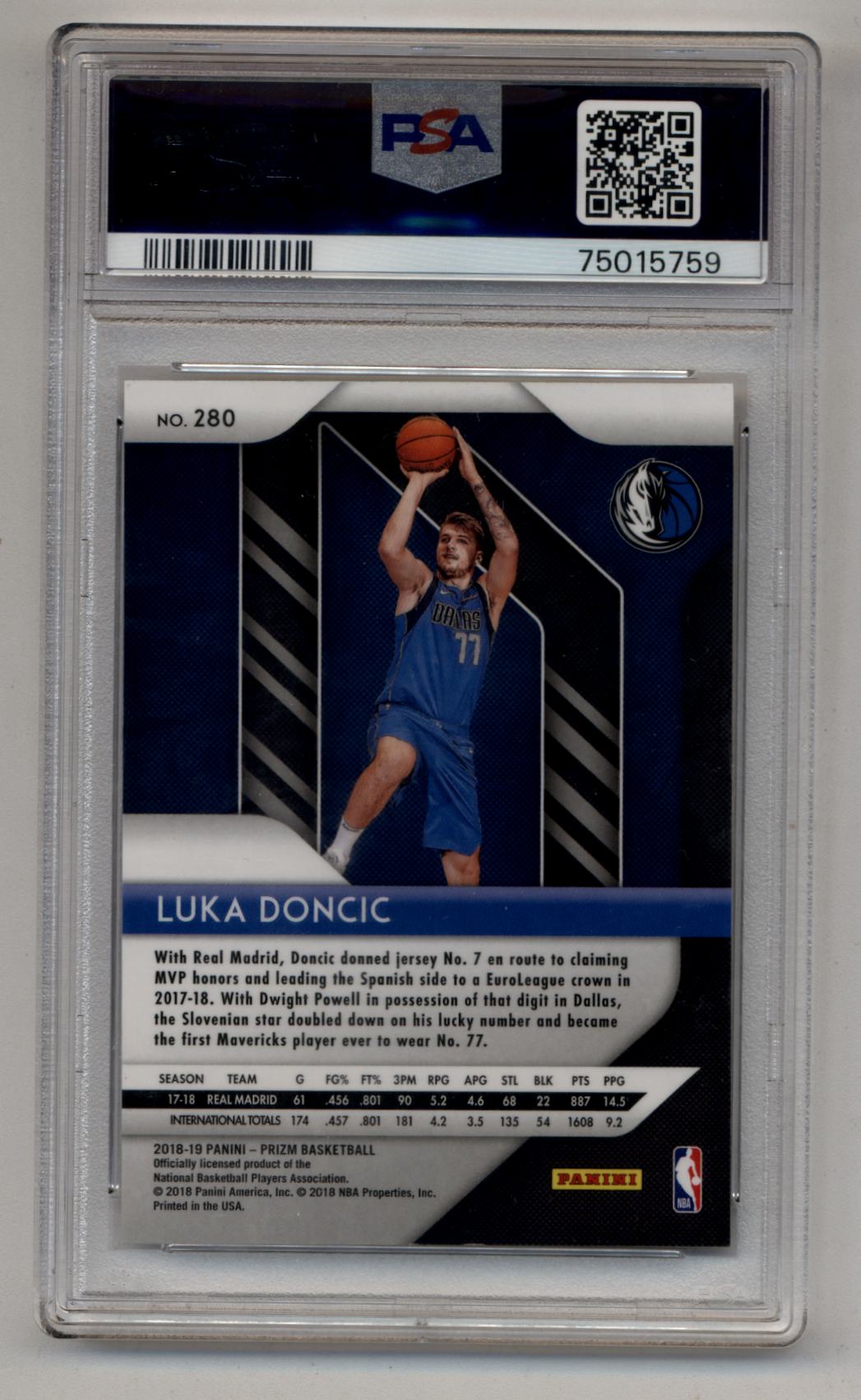 Luka Doncic 2018-19 Prizm #280 PSA 10 Gem Mint 5759