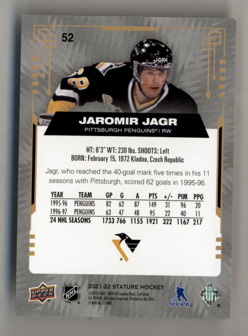 Jaromir Jagr 2021-22 Upper Deck Stature Black #52 09/15