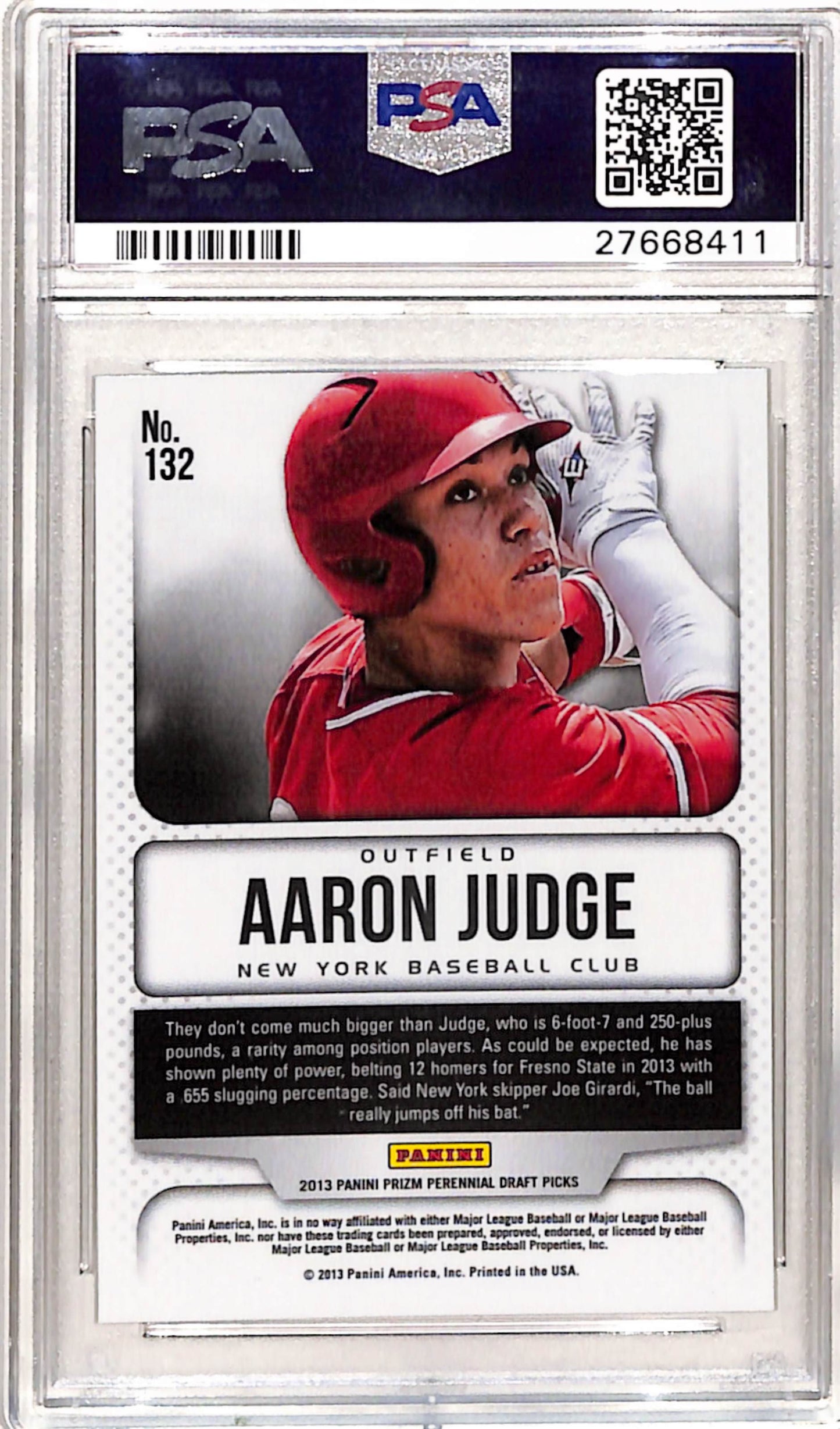 Aaron Judge 2013 Panini Prizm Draft #132 PSA 10 Gem Mint