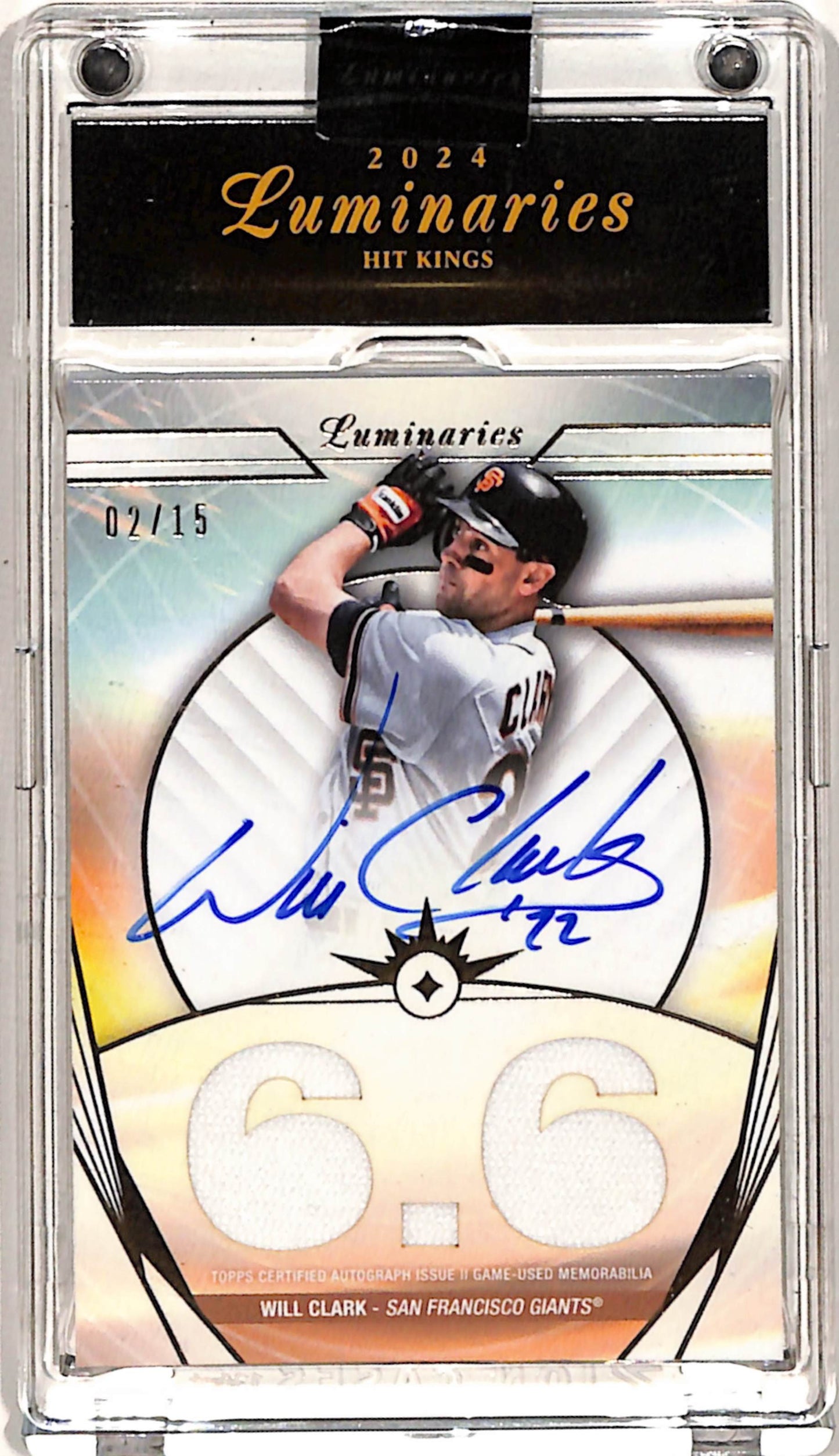 Will Clark 2024 Topps Luminaries Hit Kings Relic Auto #2/15