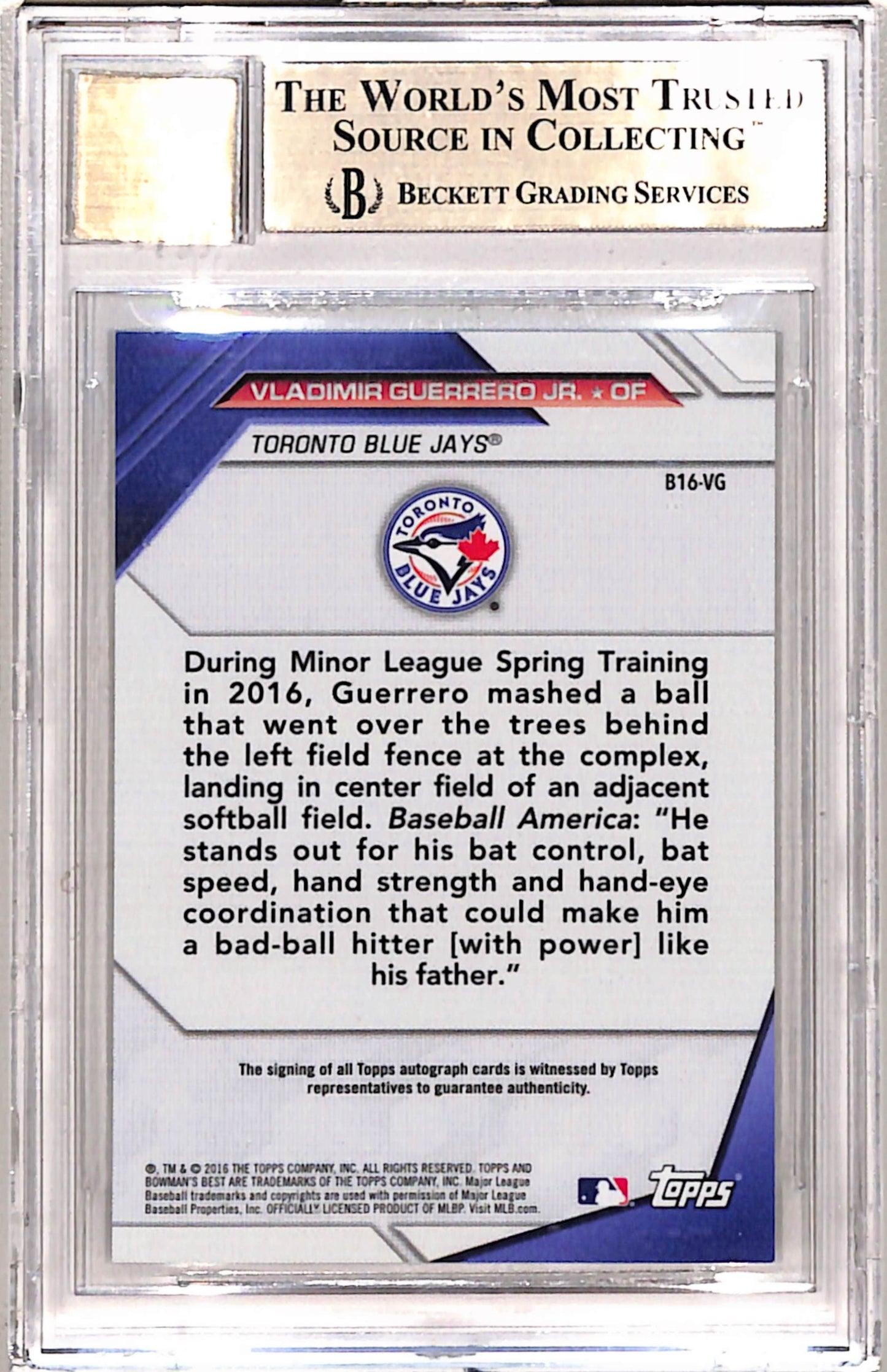Vladimir Guerrero Jr. 2016 Bowmans Best Auto BGS 9.5 Auto 10