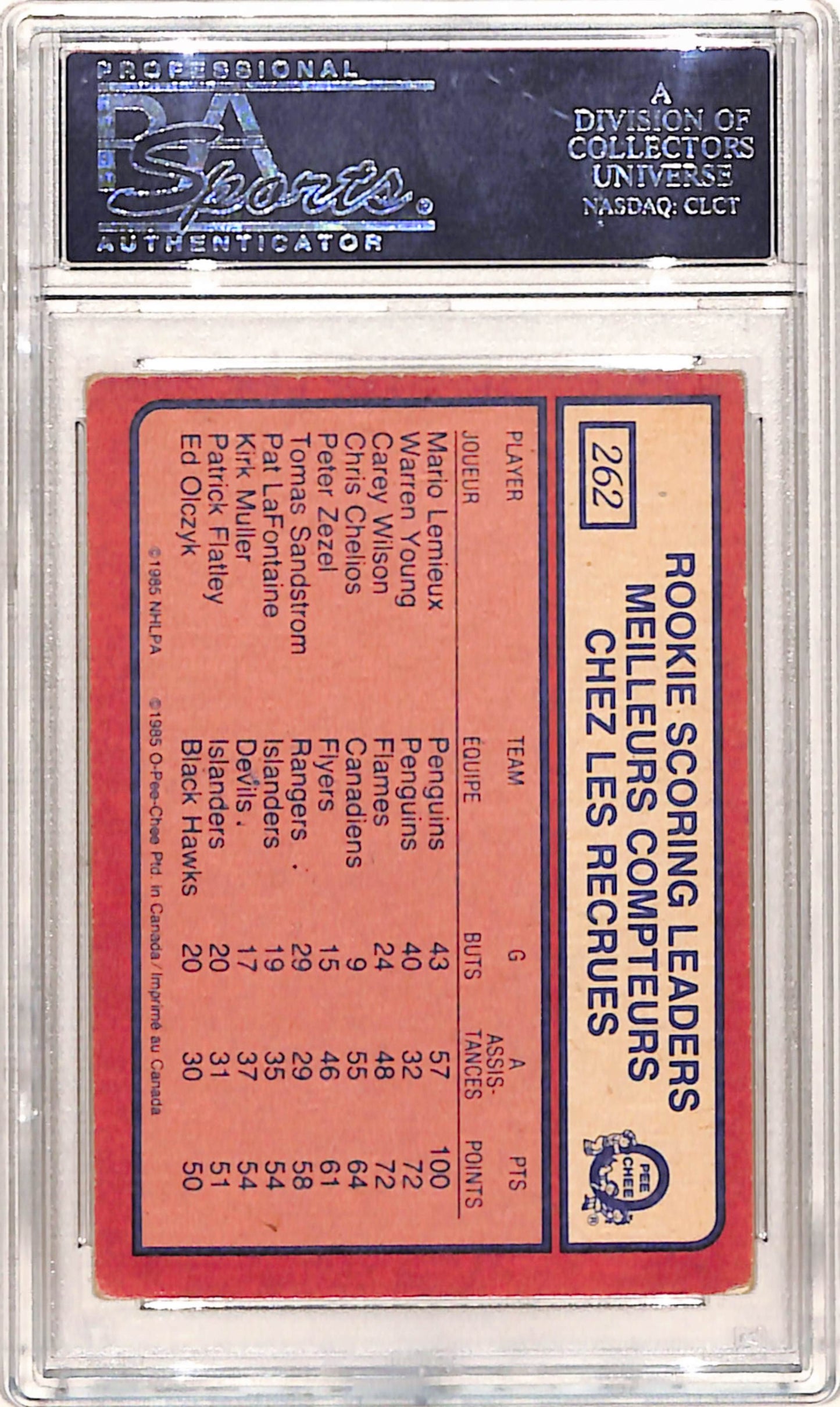Mario Lemieux 1985 O-Pee-Chee Rookie Auto PSA Authentic