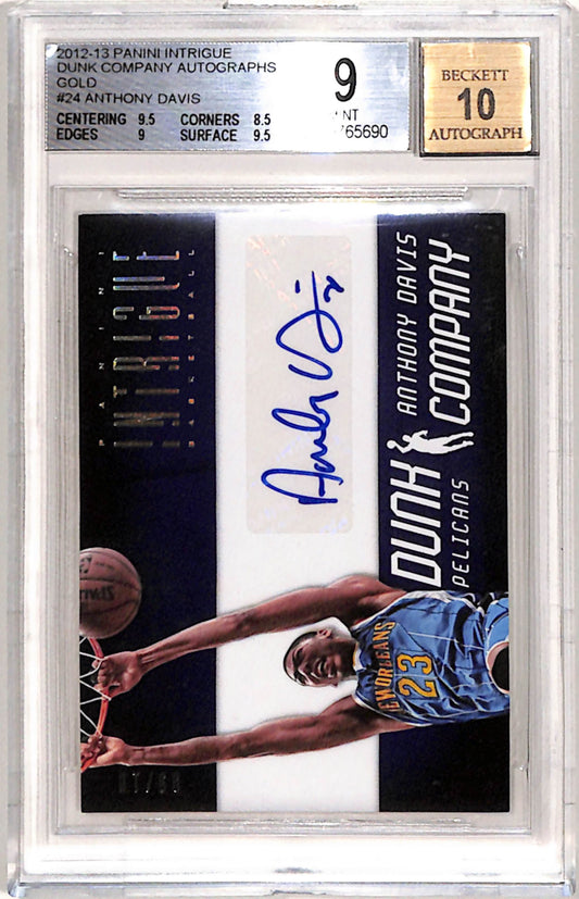 Anthony Davis 2012 Panini Intrigue Dunk Company Gold Auto #9/10 BGS 9 Auto 10