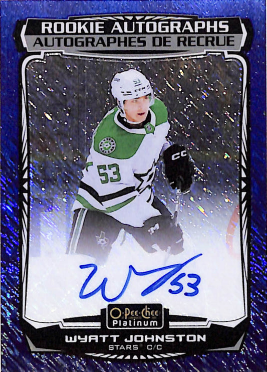 Wyatt Johnston 2022 O-Pee-Chee Platinum Blue Traxx Rookie Auto