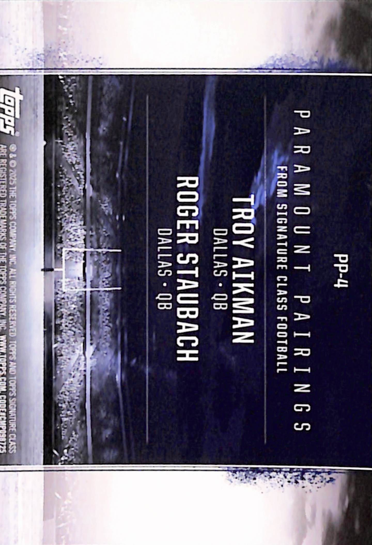 Troy Aikman + Roger Staubach 2024 Topps Signature Class Paramount Pairings Gold #7/10