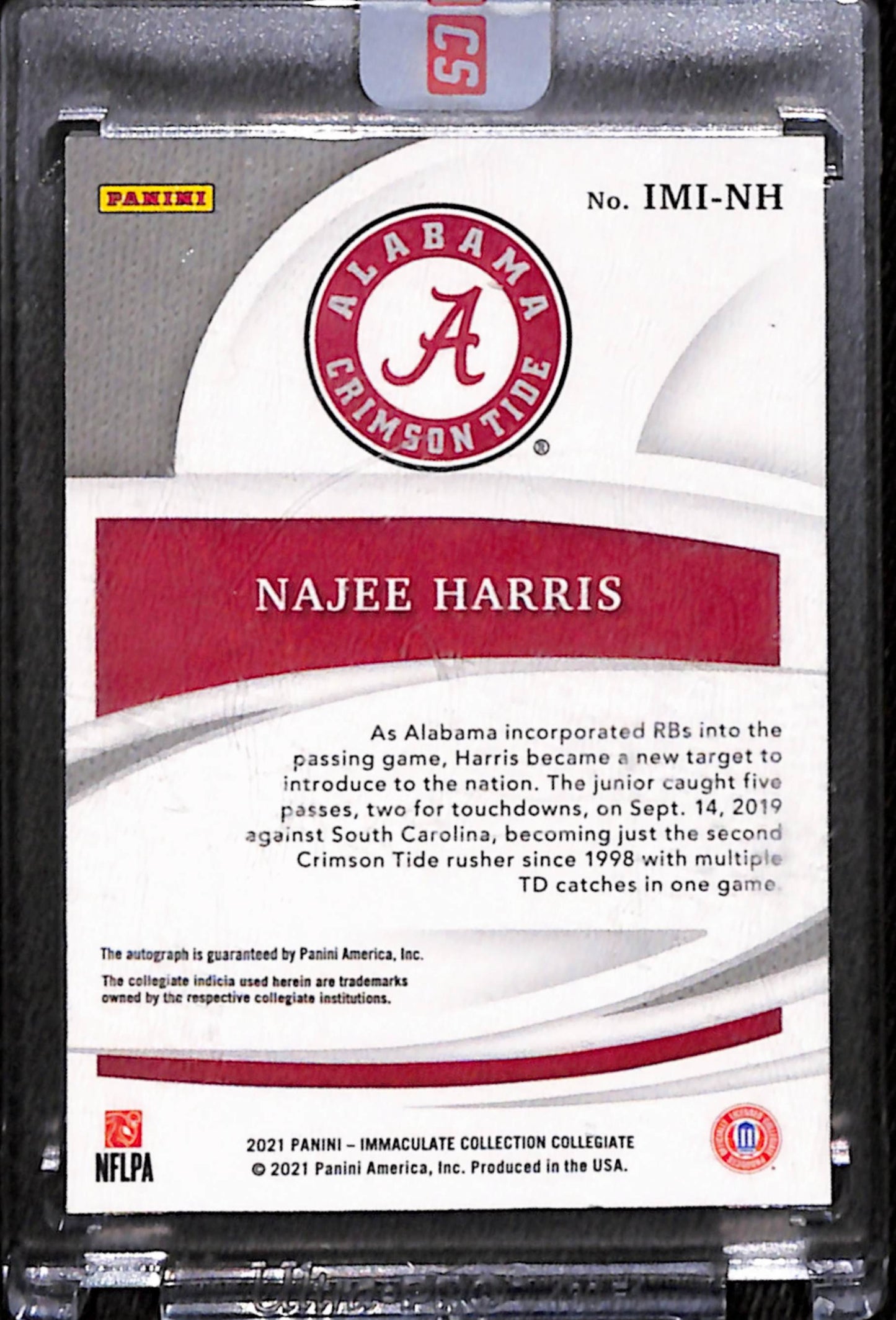 Najee Harris 2021 Panini Immaculate Introductions Rookie Gold Auto #1/10