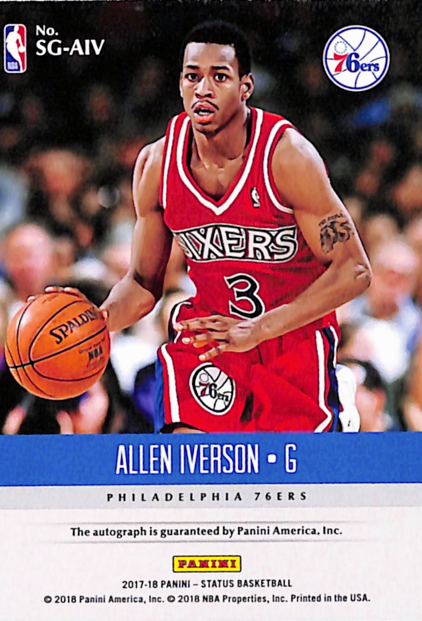 Allen Iverson 2017 Panini Status Autograph