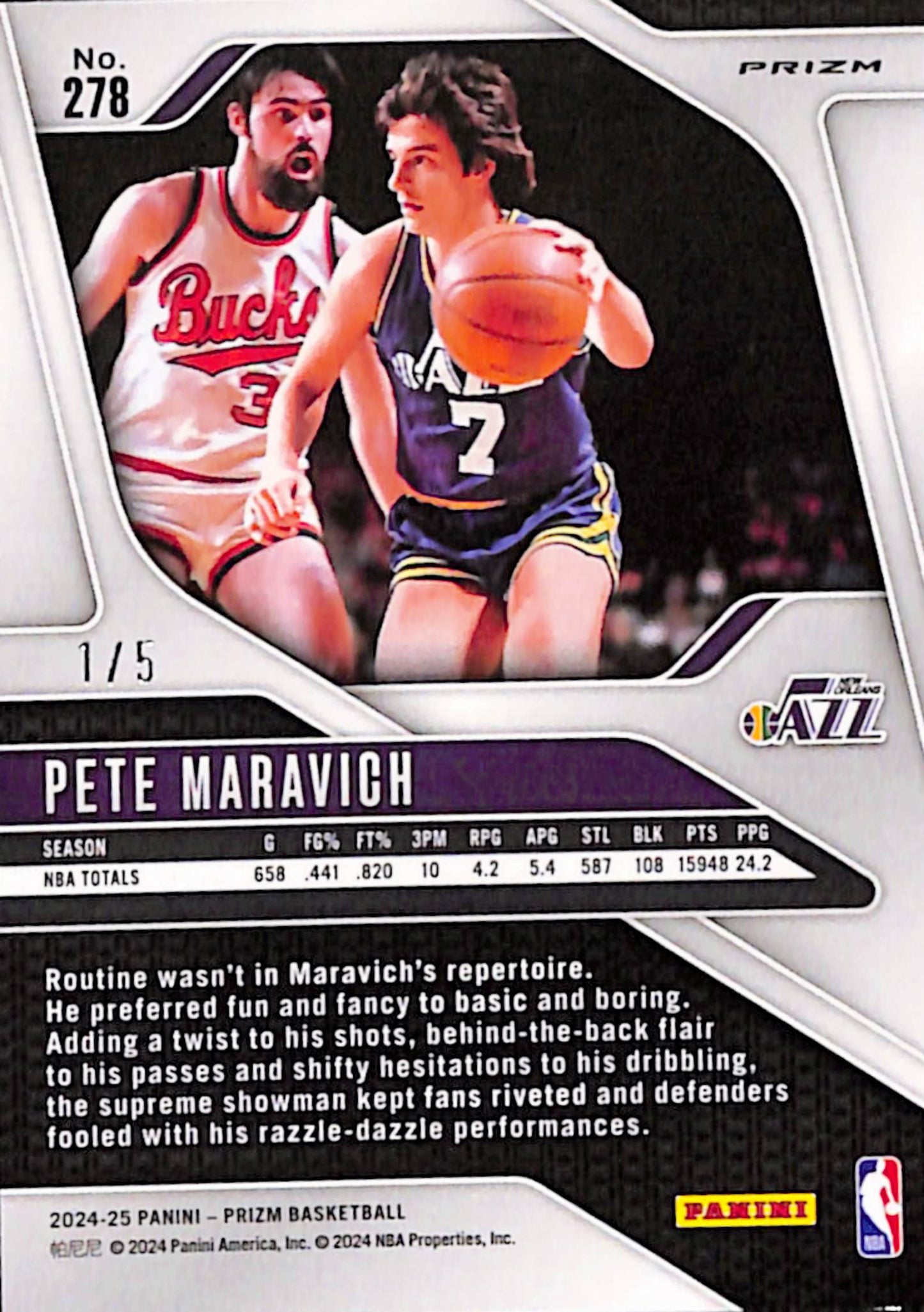 Pete Maravich 2024 Panini Prizm Black Gold Prizm #1/5