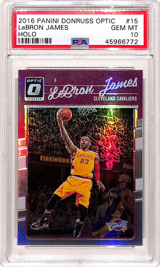 LeBron James 2016 Donruss Optic #15 Holo PSA 10 Gem Mint