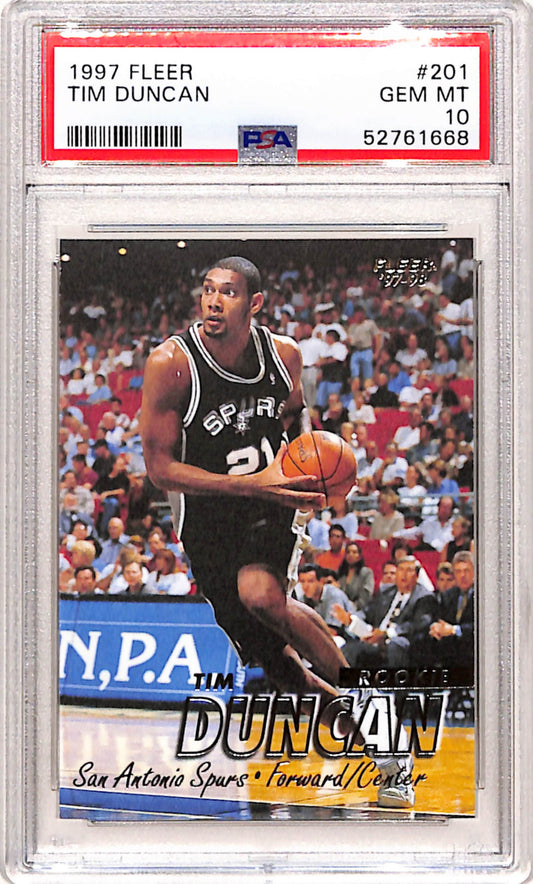Tim Duncan 1997 Fleer Rookie #201 PSA 10 Gem Mint 1668