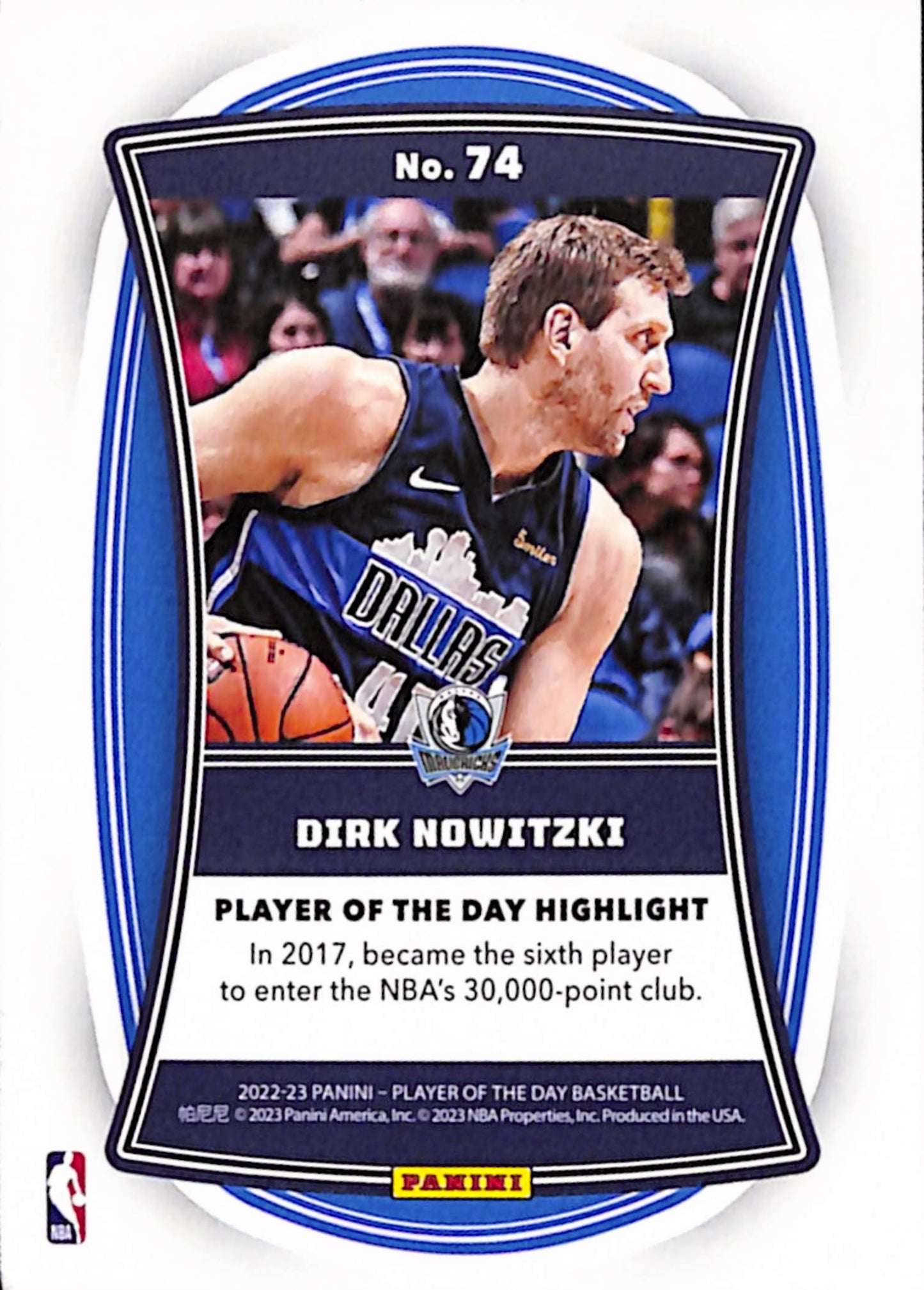 Drik Nowitzki 2022 Panijni Player of the Day Black Parallel #1/1