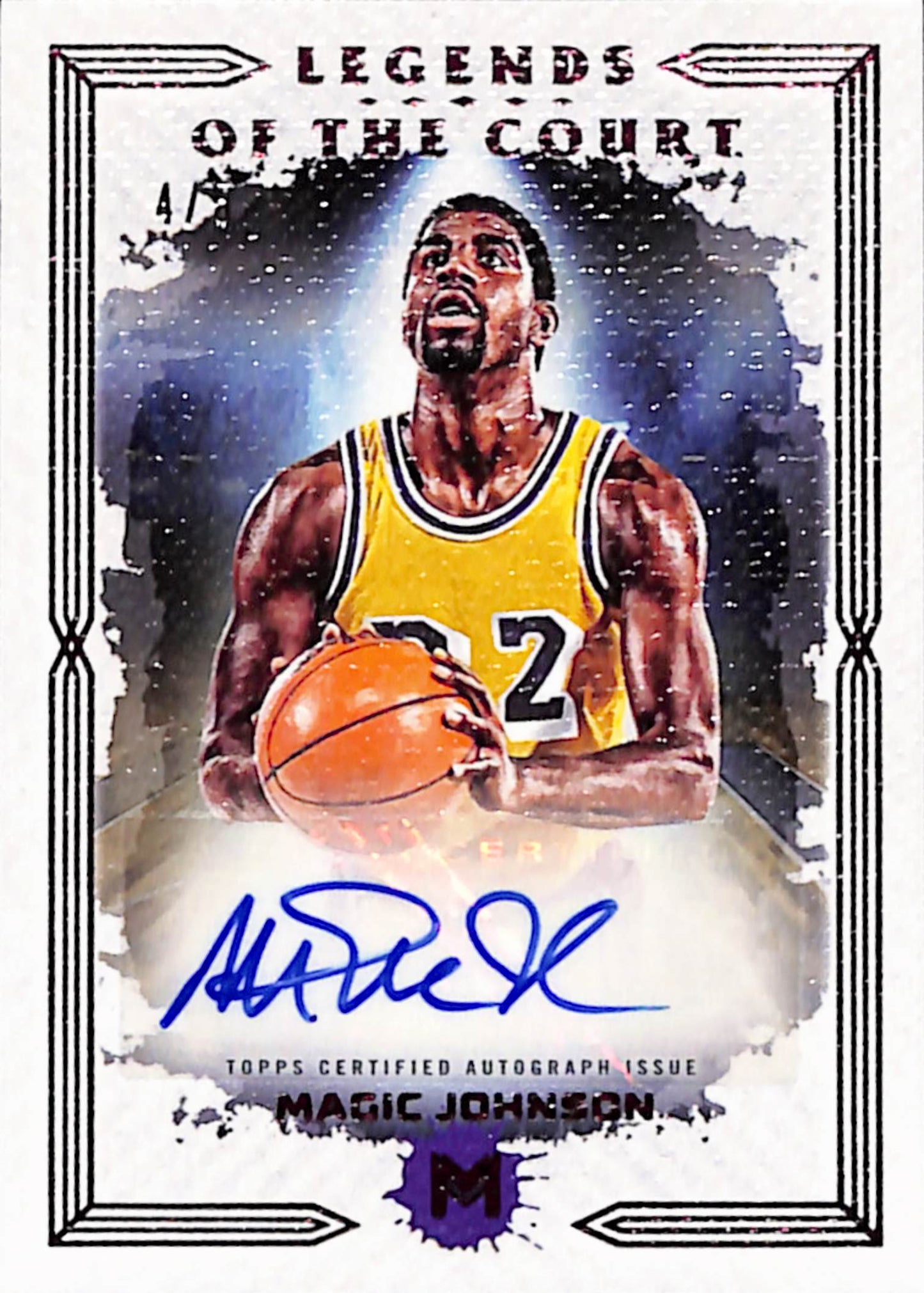 Magic Johnson 2024 Topps Motif Legends of the Court Red Auto #4/5