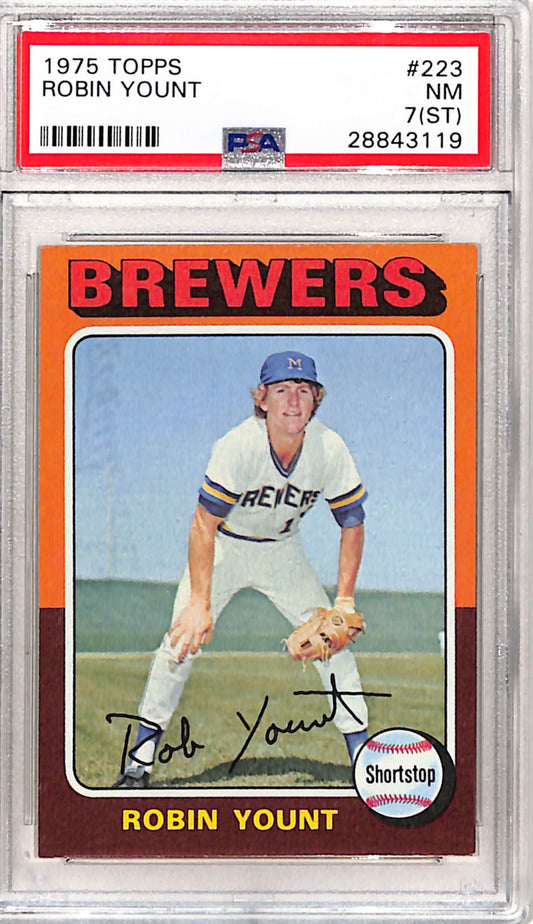 Robin Yount 1975 Topps Rookie #223 PSA 7 ST Near Mint