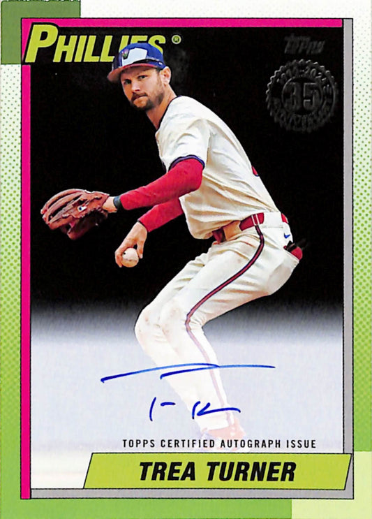 Trea Turner 2025 Topps Baseball 1990 Auto #6/10