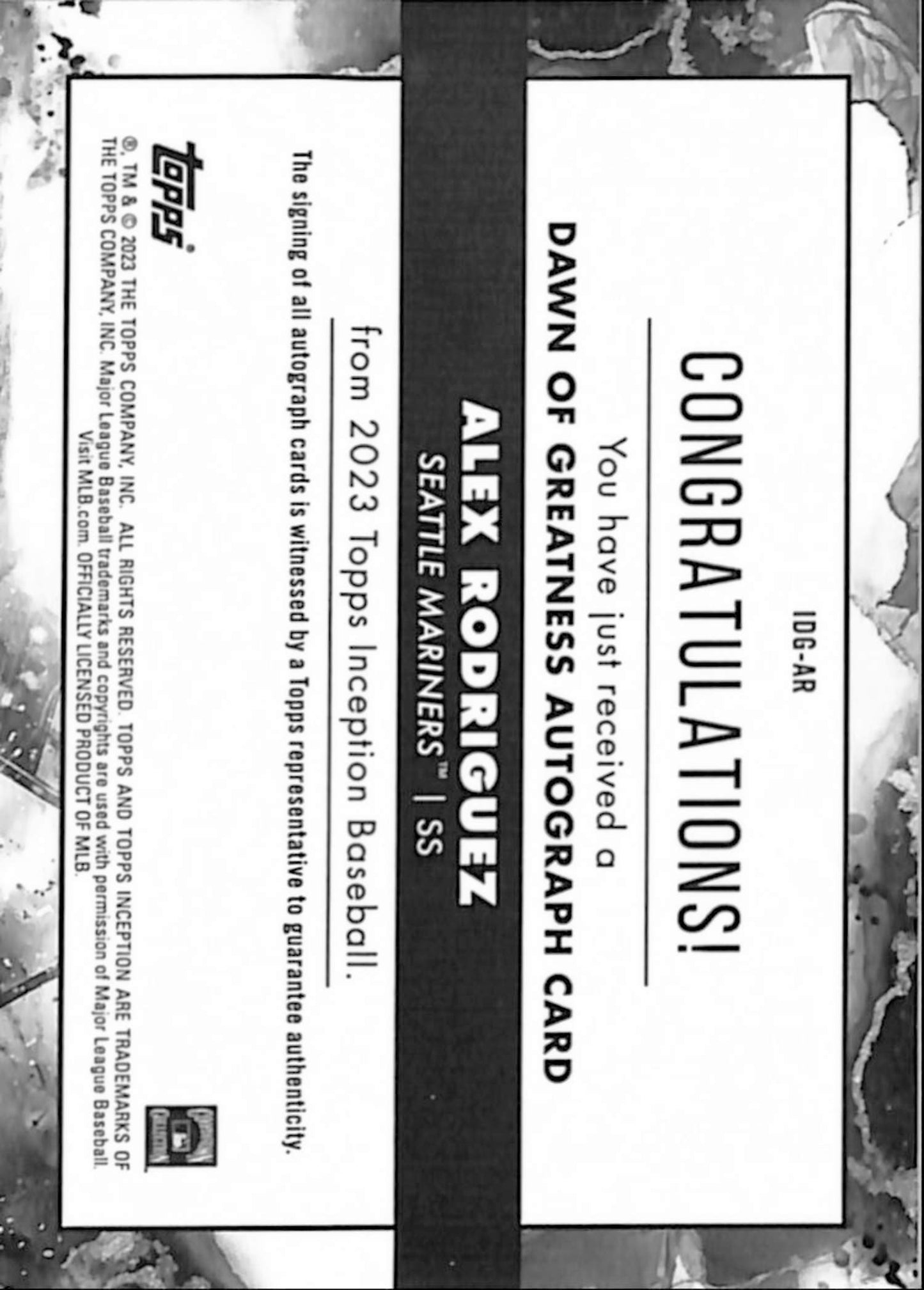 Alex Rodriguez 2023 Topps Inception Dawn of Greatness Gold Auto #5/10