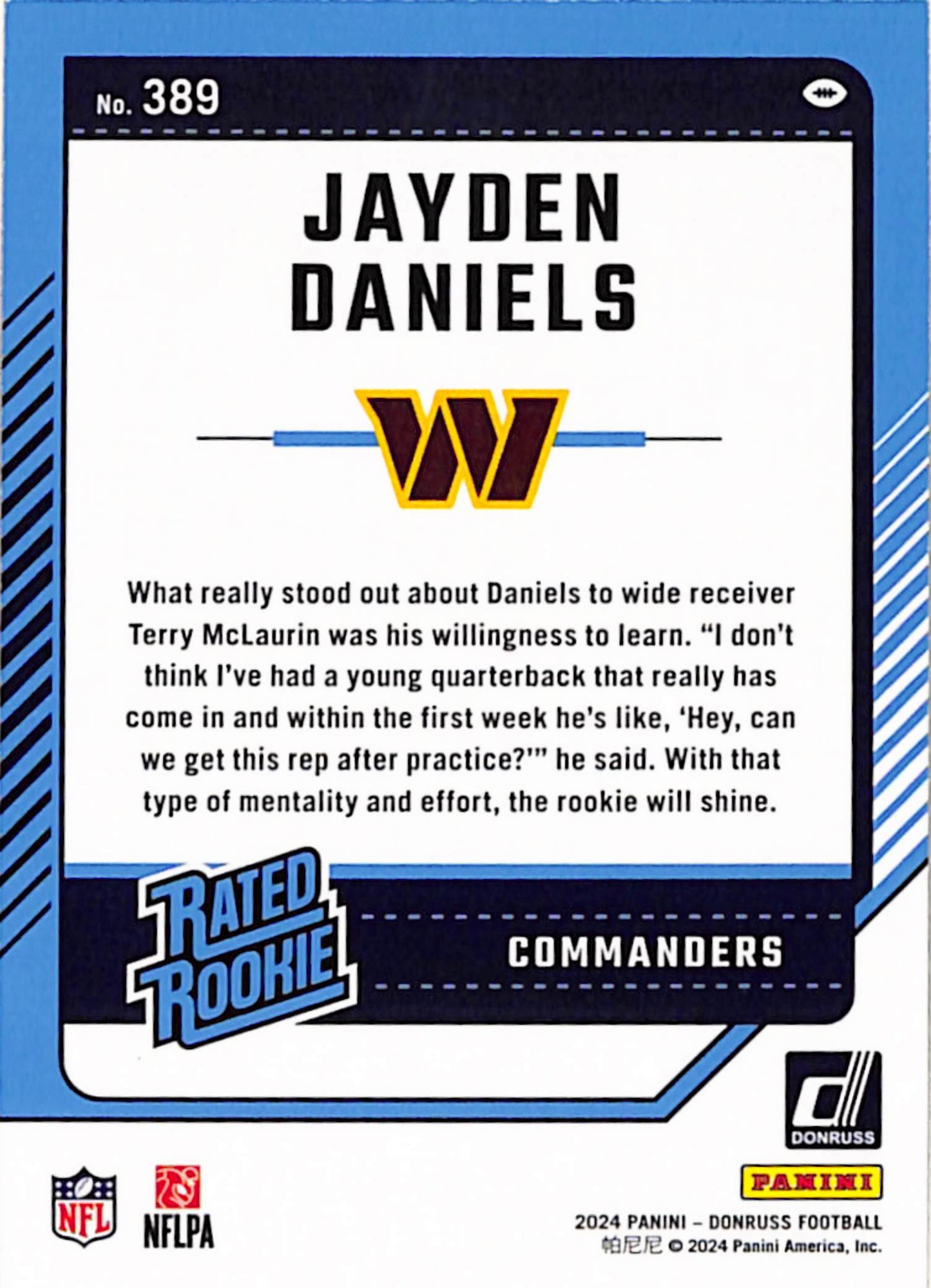 Jayden Daniels 2024 Panini Donruss Rookie Gold Press Proof #21/50