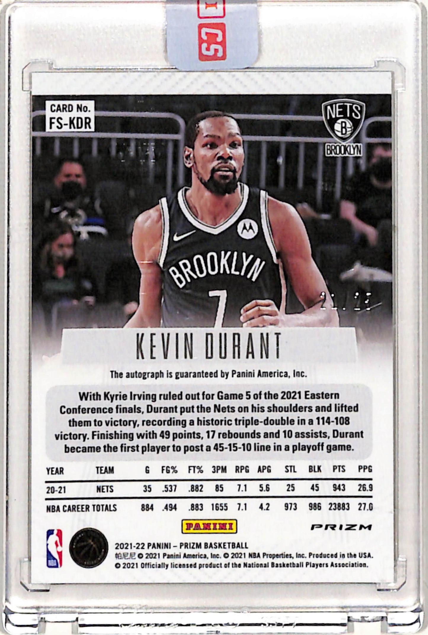 Kevin Durant 2021 Panini Prizm Mojo Auto #21/25