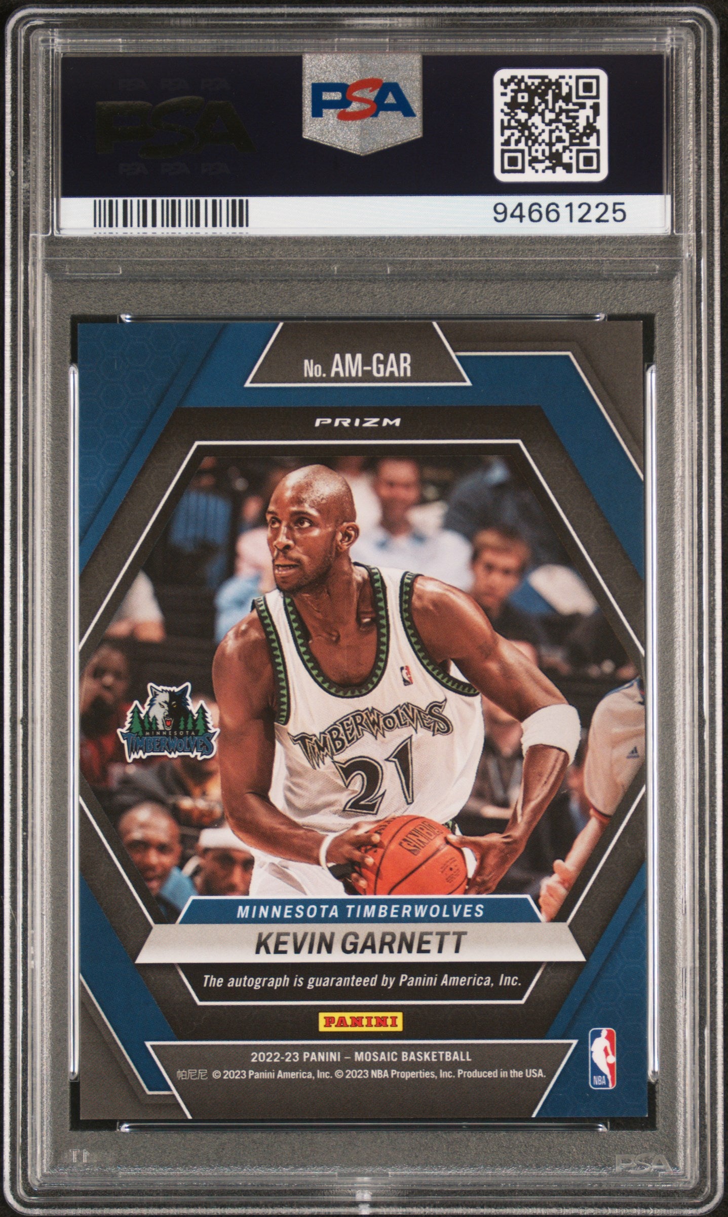 Kevin Garnett 2022 Panini Mosaic Choice Autograph PSA 10 Gem Mint