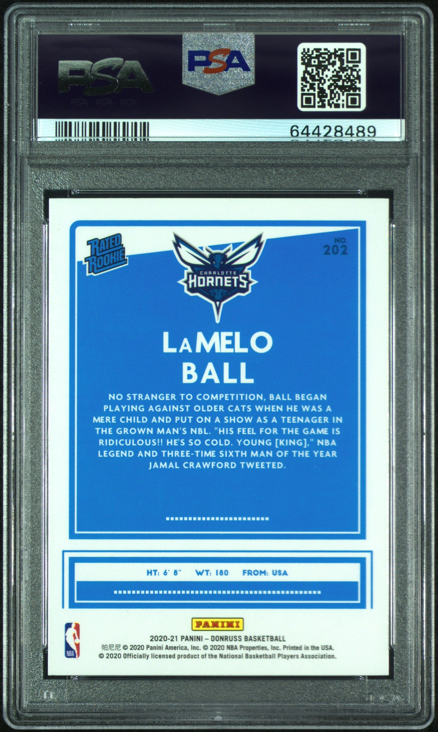 LaMelo Ball 2020 Donruss Choice Rookie #202 PSA 10 Gem Mint