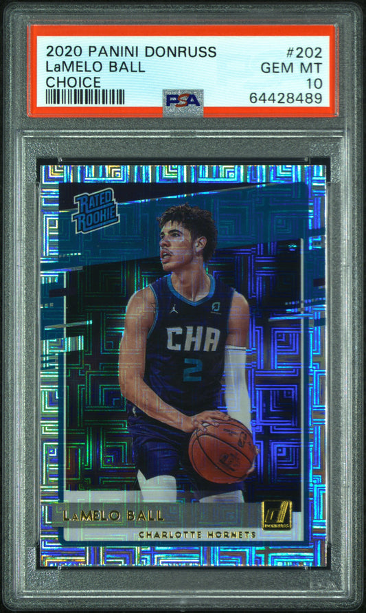 LaMelo Ball 2020 Donruss Choice Rookie #202 PSA 10 Gem Mint