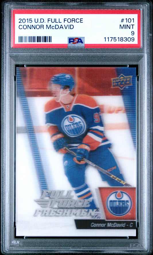 Connor McDavid 2015 Upper Deck Full Force Rookie #101 PSA 9 Mint 8309