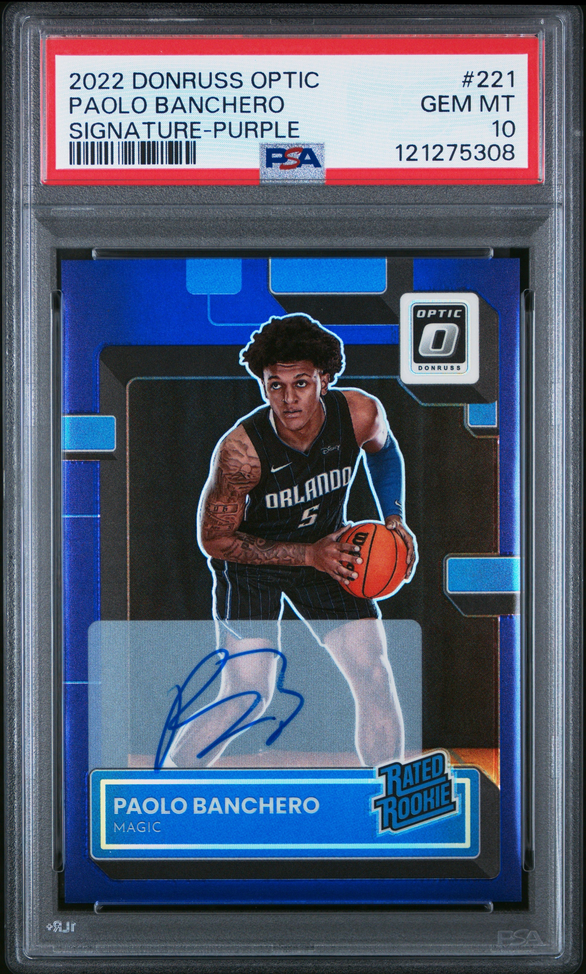 Paolo Banchero 2020 Donruss Optic Purple Rookie Auto PSA 10 Gem Mint