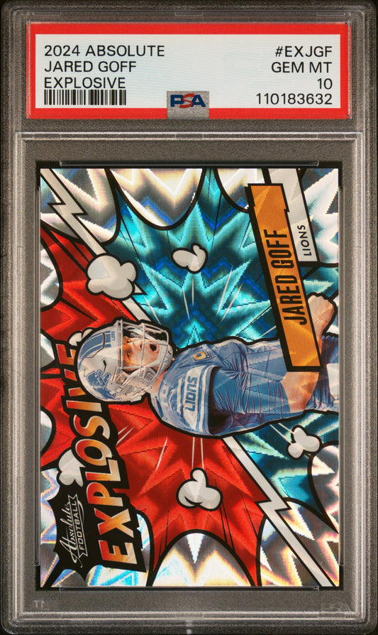 Jared Goff 2024 Panini Absolute Explosive PSA 10 Gem Mint
