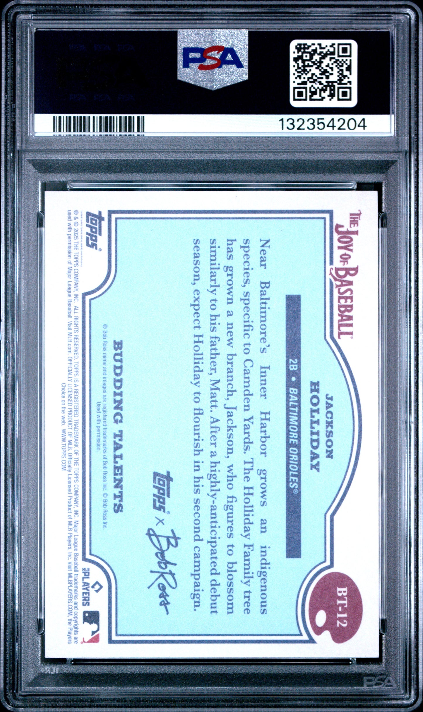 Jackson Holliday 2025 Topps Bob Ross Budding Talents Indian Yellow #21/25 PSA 10 Gem Mint