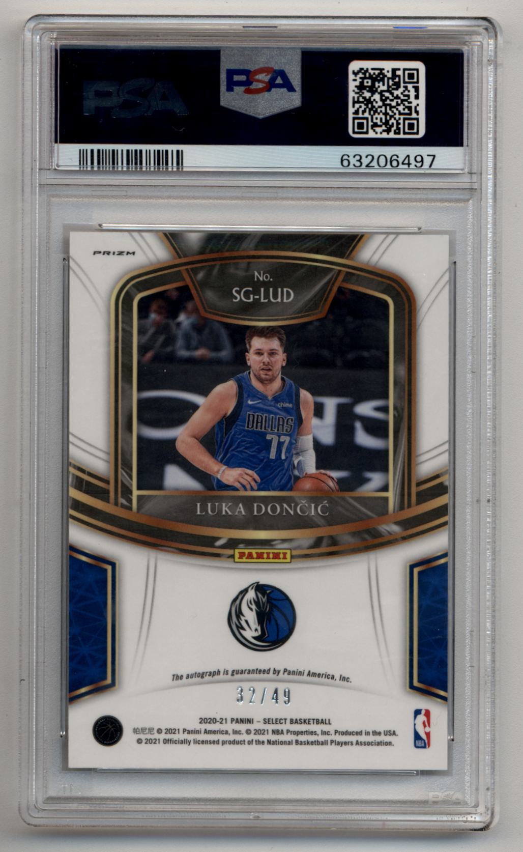 Luka Doncic 2020-21 Select Signatures 32/49 PSA 9 Mint