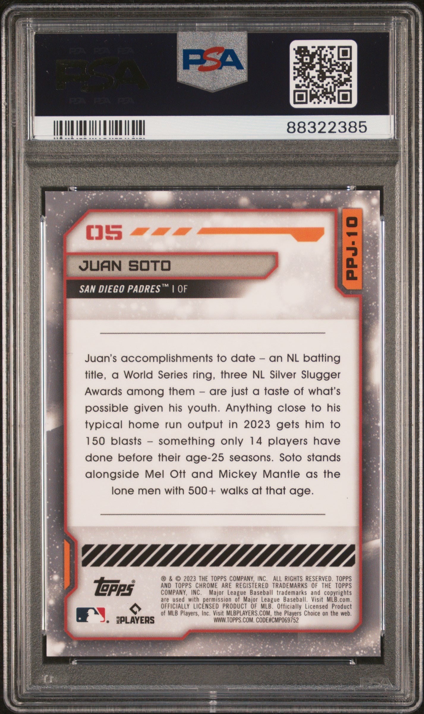 Juan Soto 2023 Topps Chrome Cosmic Planetary Pursuit Jupiter PSA 10 Gem Mint