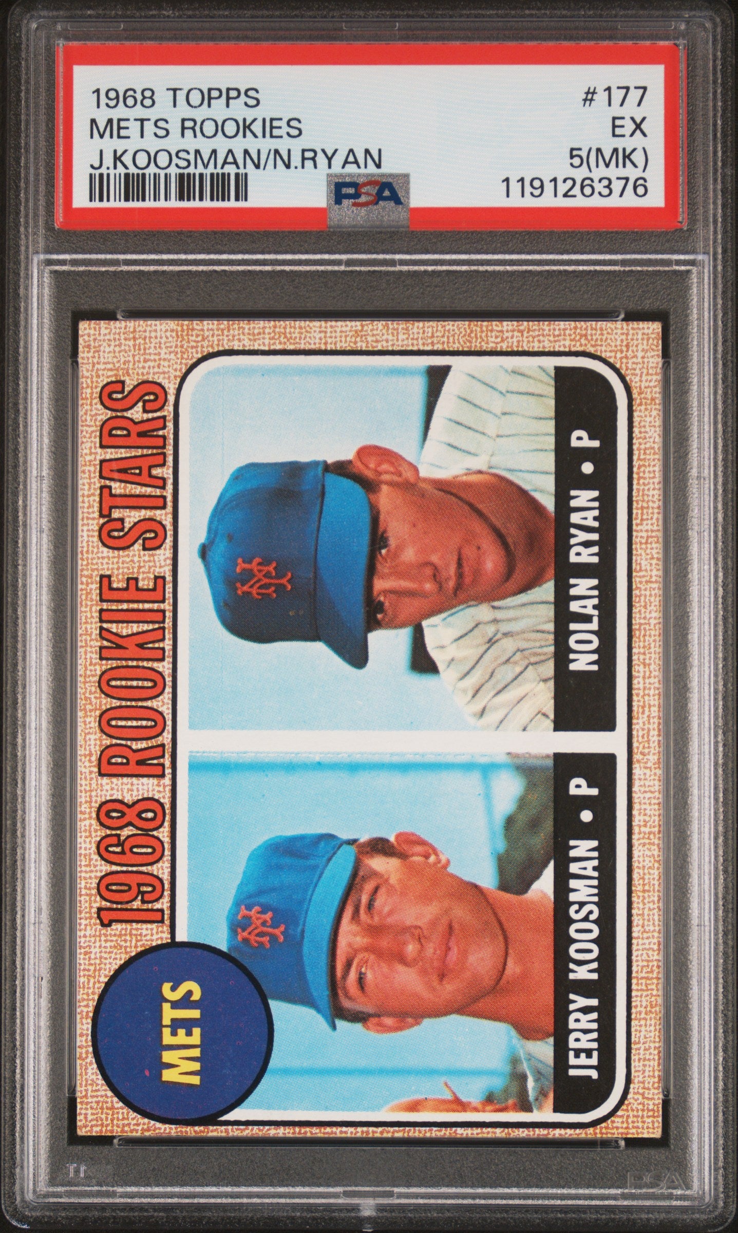 Nolan Ryan 1968 Topps Rookie #177 PSA 5 MK