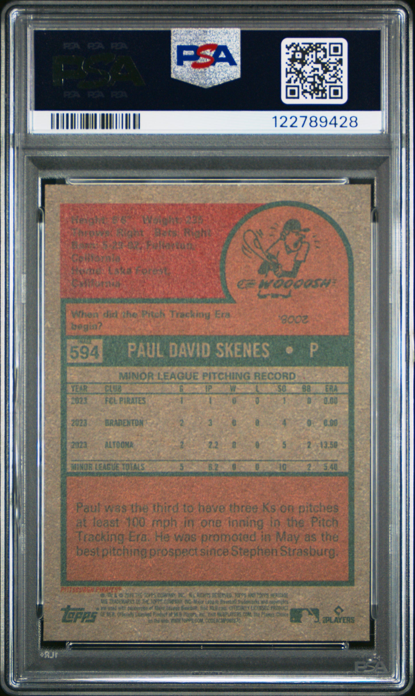 Paul Skenes 2024 Topps Heritage Image Variation Rookie PSA 10 Gem Mint 9428