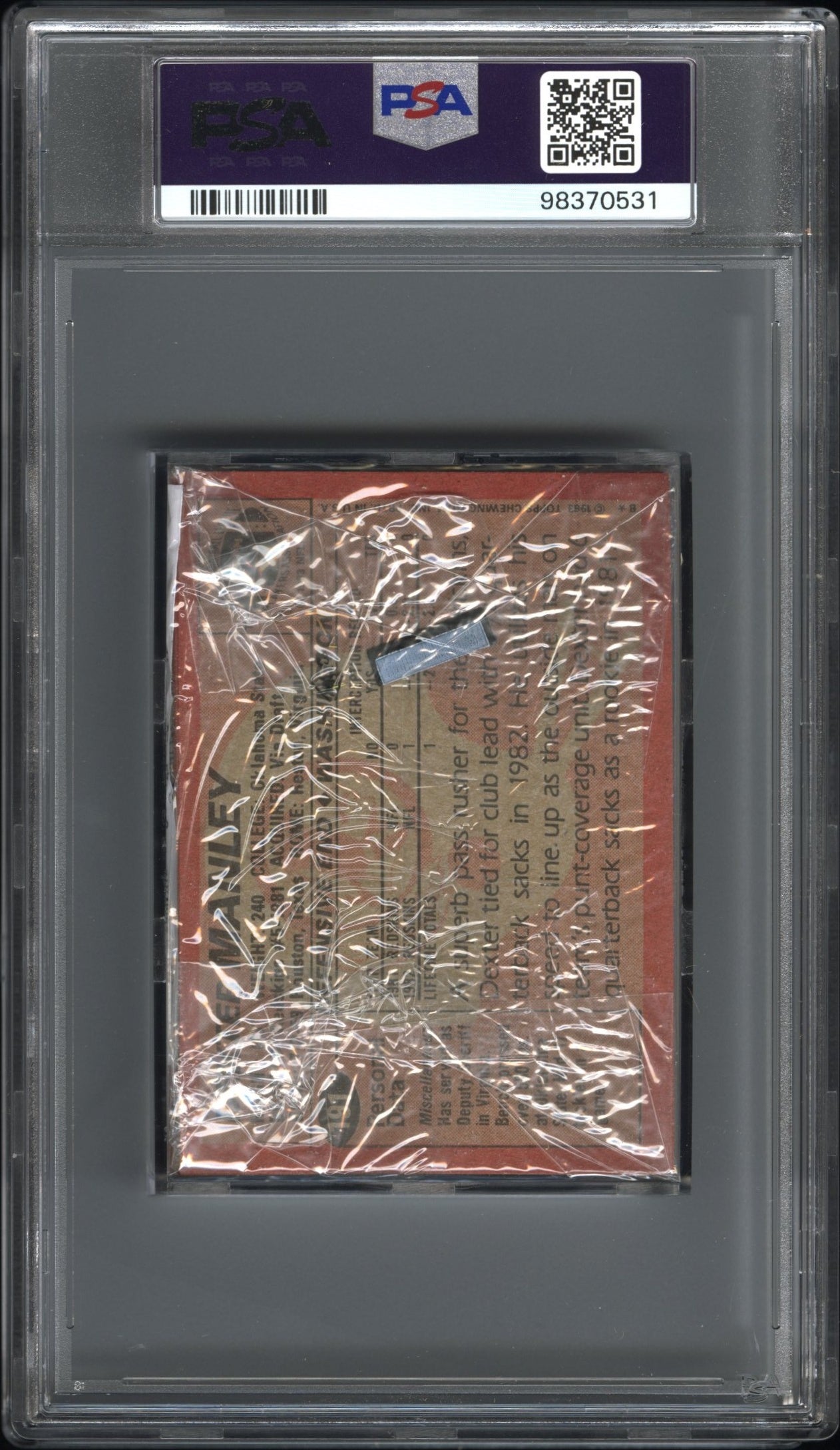 1983 Topps Football Cello Pack with Marcus Allen on Top PSA 9 Mint