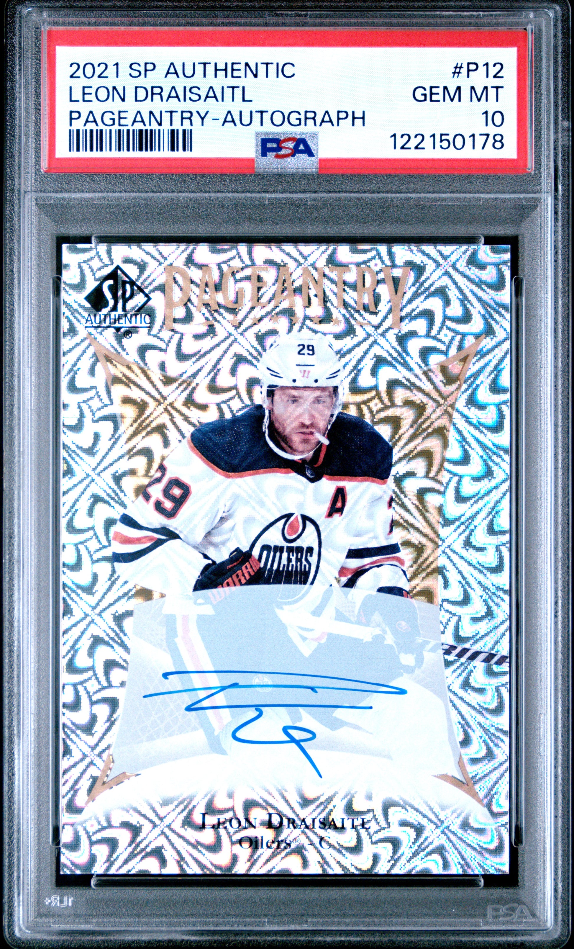 Leon Draisaitl 2021 Upper Deck SP Authentic Pageantry Auto PSA 10 Gem Mint