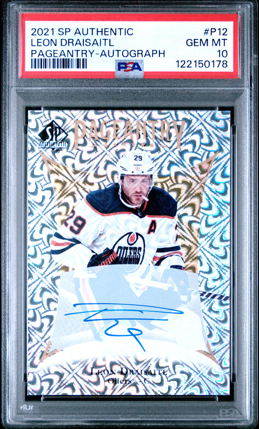 Leon Draisaitl 2021 Upper Deck SP Authentic Pageantry Auto PSA 10 Gem Mint