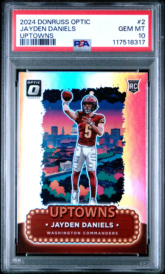 Jayden Daniels 2024 Donruss Optic Uptowns PSA 10 Gem Mint 8317