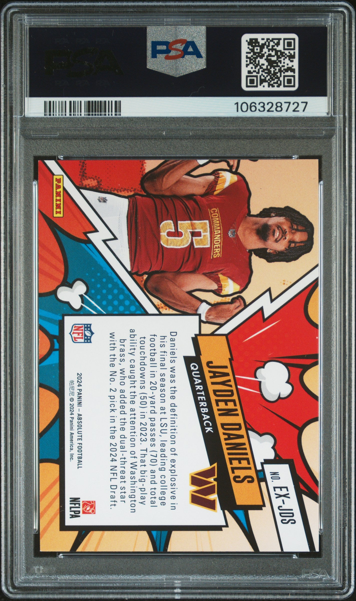 Jayden Daniels 2024 Panini Absolute Explosive PSA 9 Mint