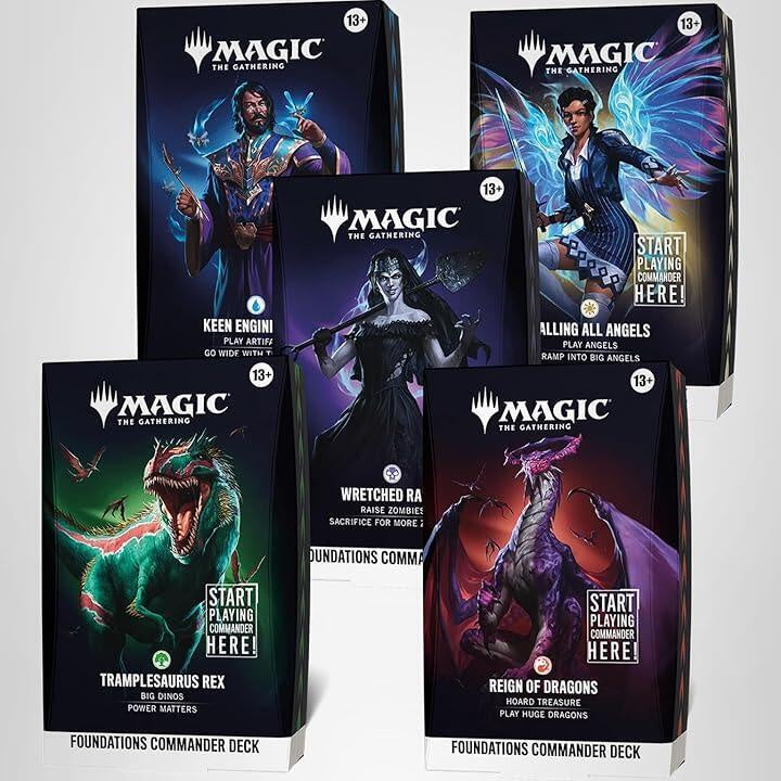 Magic The Gathering Foundations Commander Deck - 5 Deck Set