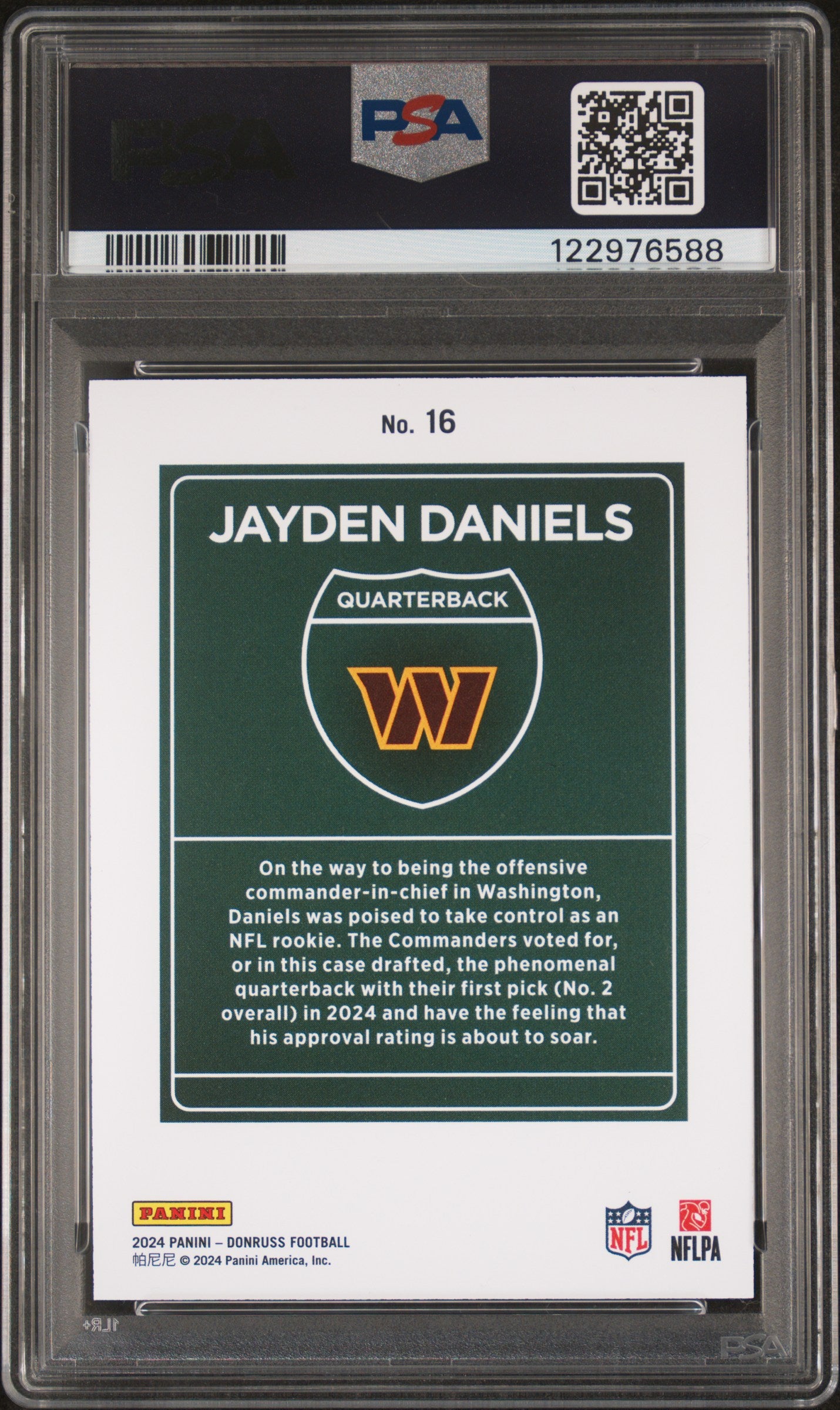 Jayden Daniels 2024 Donruss Downtown PSA 10 Gem Mint