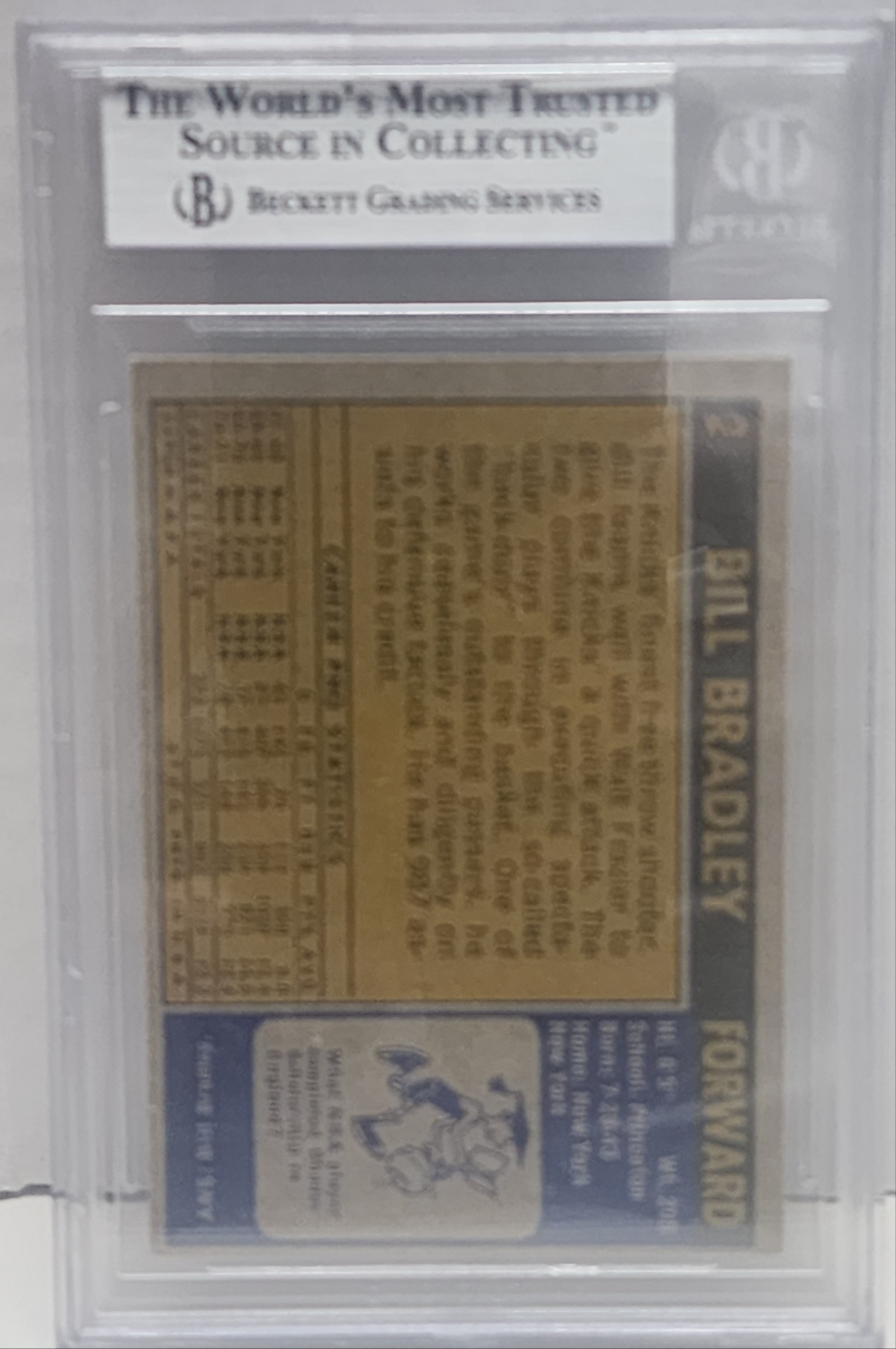 Bill Bradley 1971 Topps #2 Autograph BGS Auth