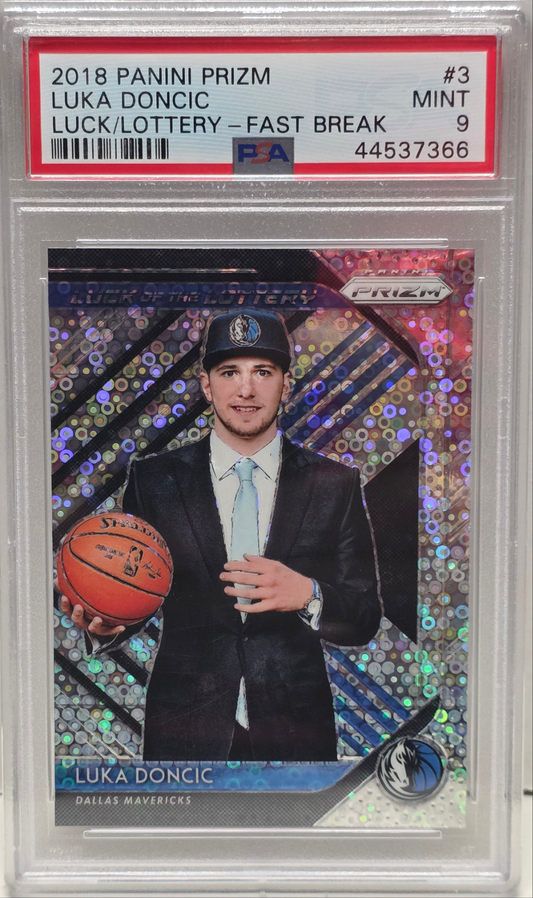 Luka Doncic 2018 Panini Prizm Luck of the Lottery Fast Break PSA 9 Mint