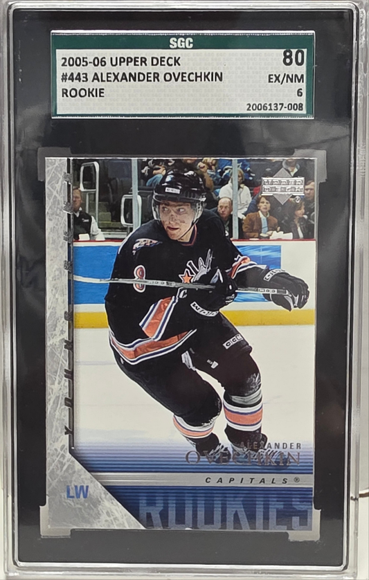 Alex Ovechkin 2005 Upper Deck Young Guns #443 SGC 6 Ex-Mt