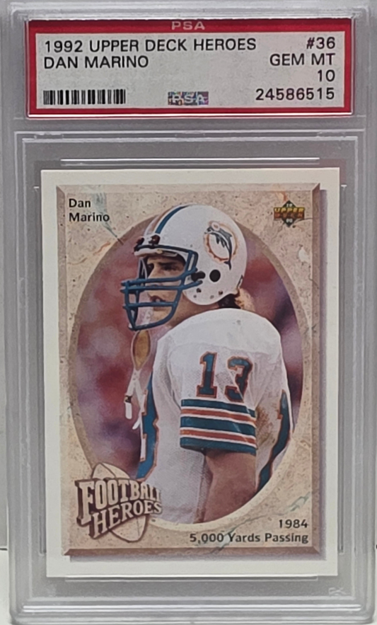 Dan Marino 1992 Upper Deck Heroes #36 PSA 10 Gem Mint