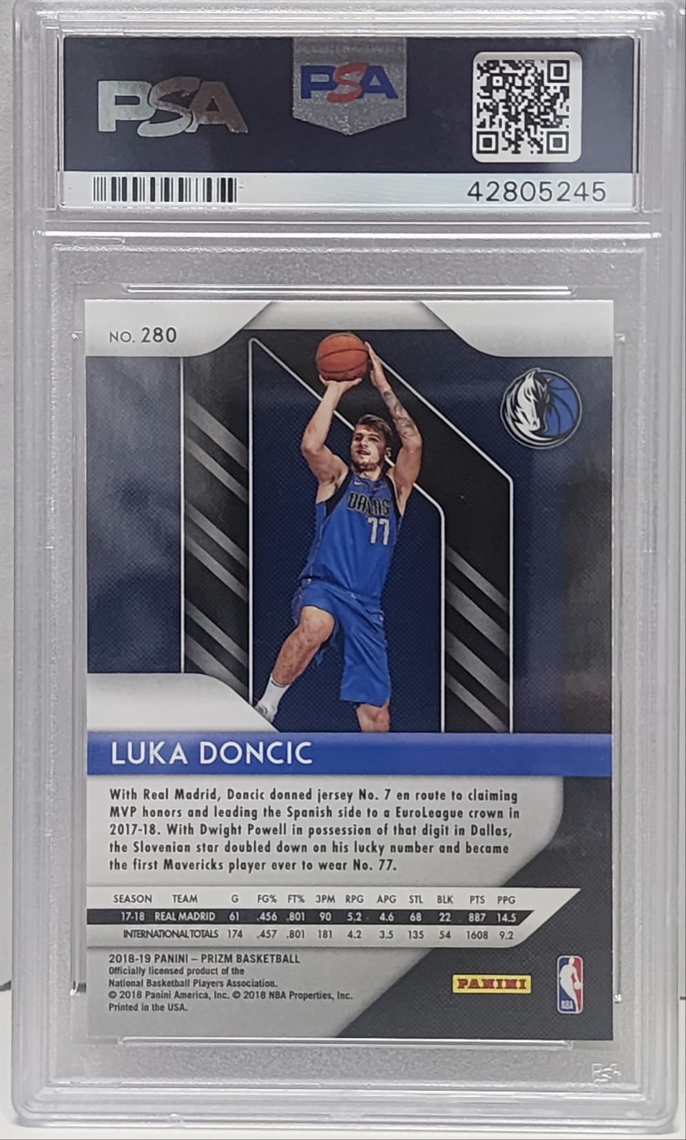 Luka Doncic 2018 Panini Prizm RC #280 PSA 10 Gem Mint