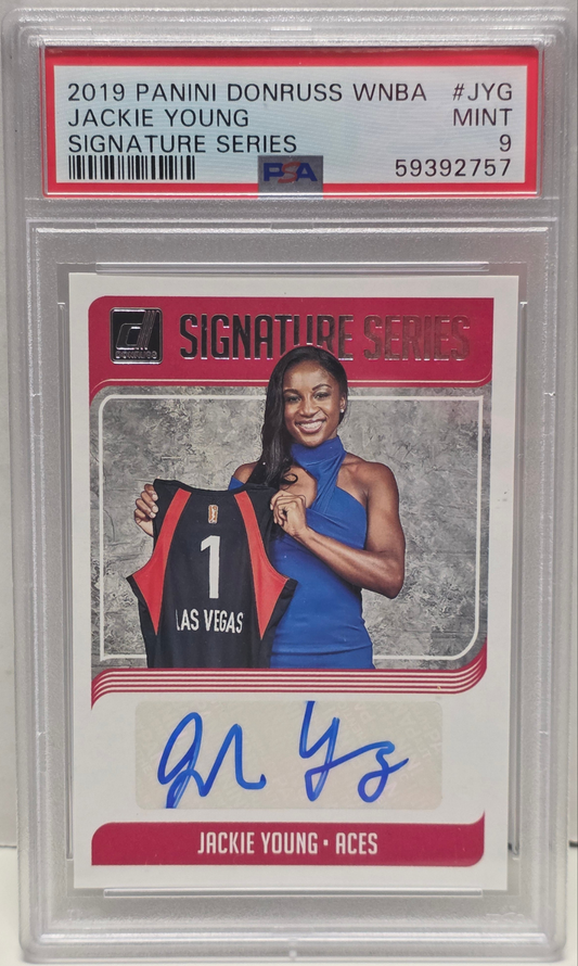 Jackie Young 2019 Donruss WNBA Signature Series Auto PSA 9 Mint